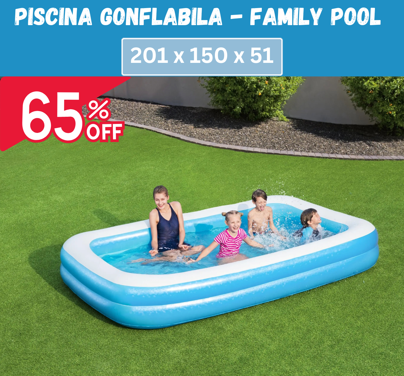 Piscina Gonflabila Family Pool XXL 201x150x51 Cm